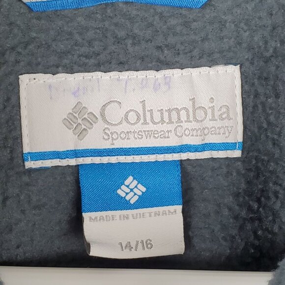Columbia Big Boys Ballistic Fleece Jacket Size 14/16 Blue WB6004 Full Zip Snow - Picture 3 of 8